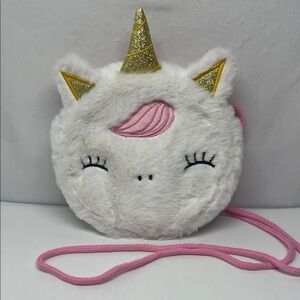 White and Pink Unicorn Crossbody Kids Purse